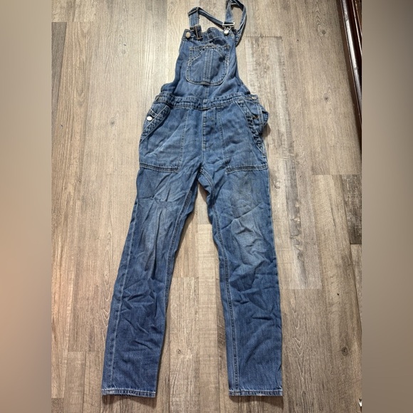 Vintage GAP Denim Overalls Small Women's Distressed Blue Jean Workwear retro